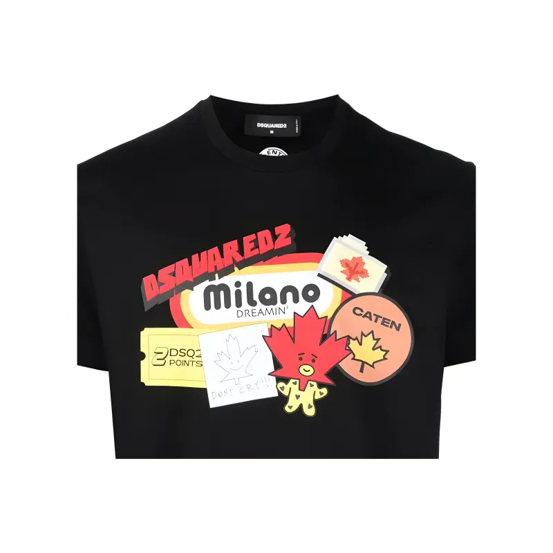 DSQUARED 2 Graphic Printed Crewneck T Shirt-5