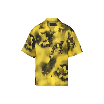 PRADA Abstract Painted Short Sleeve Shirt