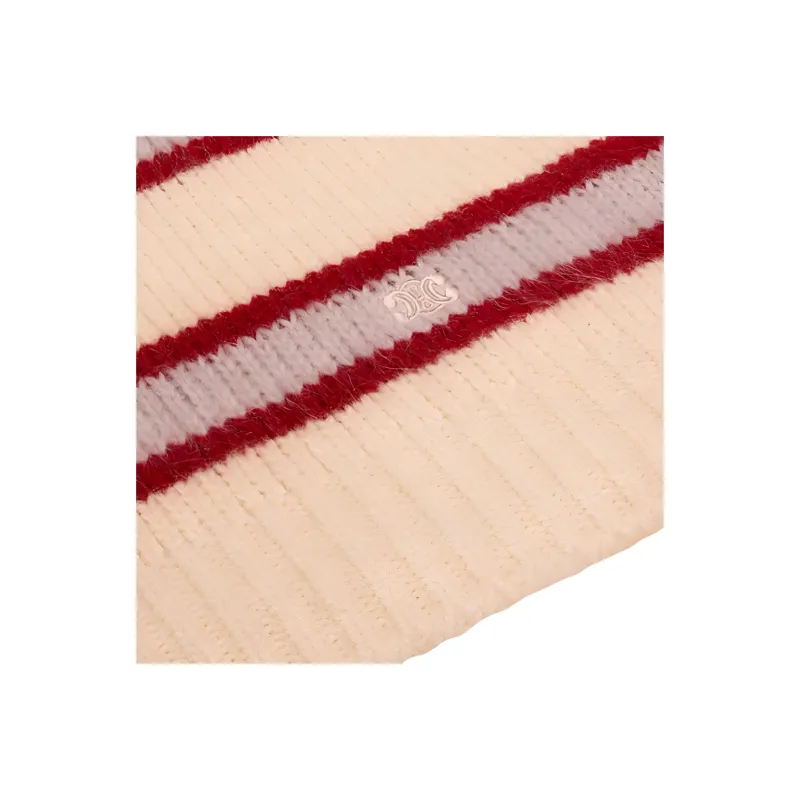 CELINE Crew Neck Sweater In Striped Cashmere And Wool-3