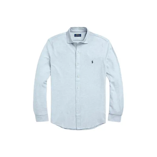 Polo Ralph Lauren Jacquard Textured Mesh Shirt Shirt Men's Light Blue