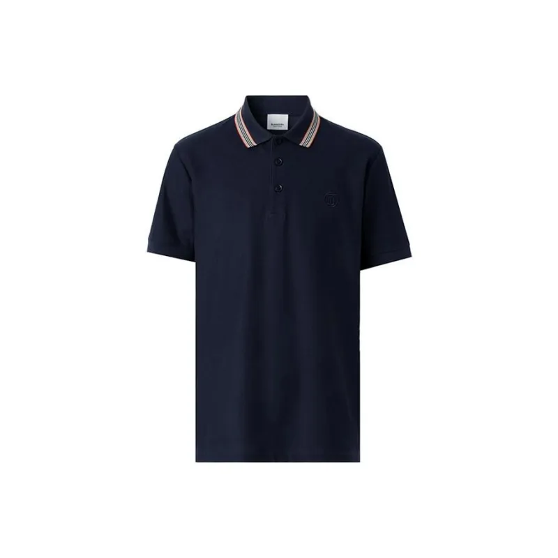 Burberry Logo Embroidered Short Sleeved Polo Shirt-0