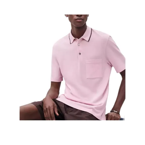 HERMES Polo Shirts Men Pink