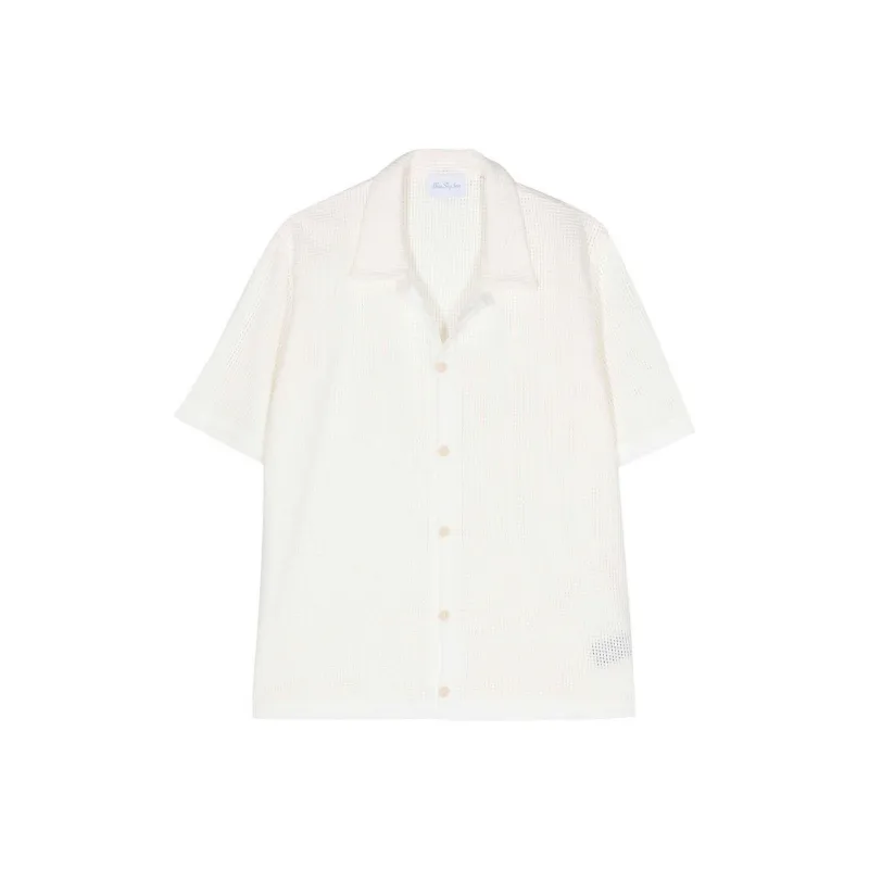Blue Sky Inn Waffle pattern Bowling Shirt-0