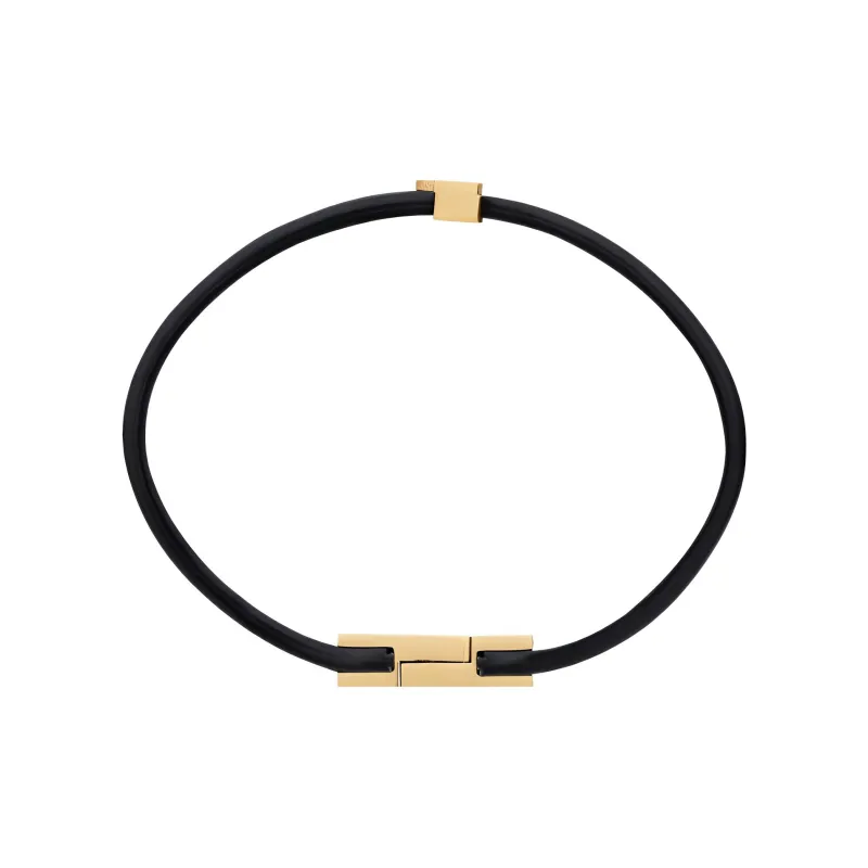 SAINT LAURENT Cassandre Ysl Logo Plaque Bracelet-1
