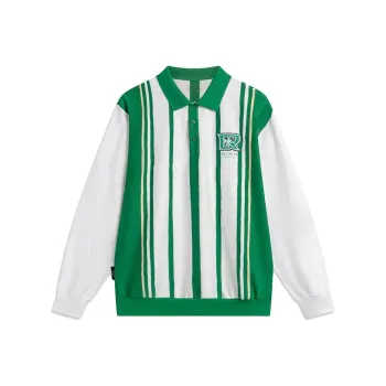 LiNing Sports Life Collection Polo Shirt Men's Scallion Green Standard White Almond Card