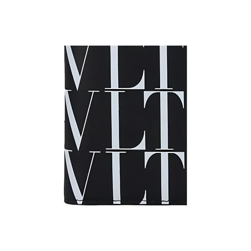 Valentino VLTN Leather Leather Wallet Card Holder Passport Holder Small Size Unisex Black-8