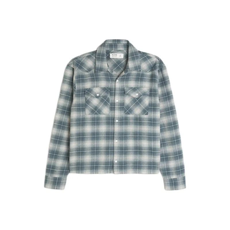 Hollister Shirt Men's Blue Plaid-0