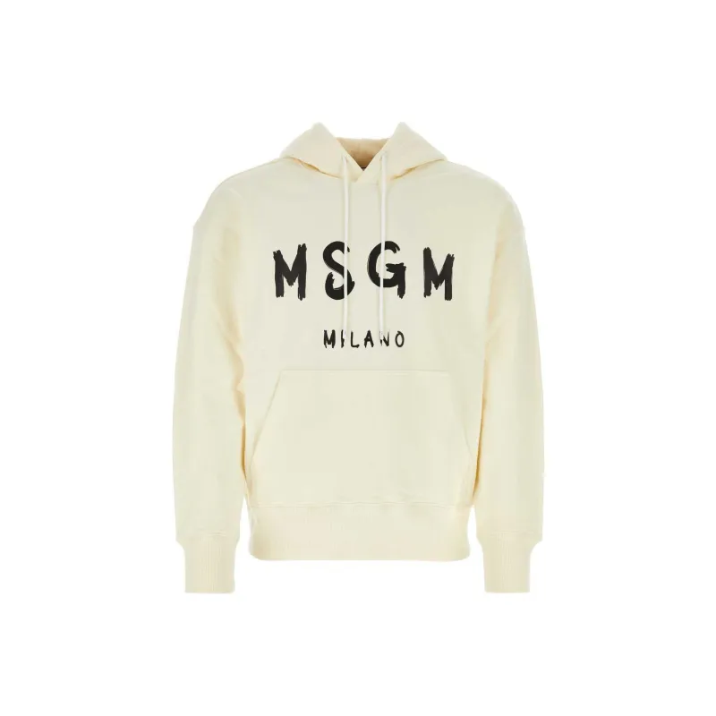 MSGM Logo Printed Drawstring Hoodie-0
