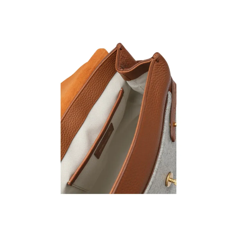 Mulberry Eleventy Chiltern Collaboration Flannel Backpack Women's Chestnut With Gray Accents-3