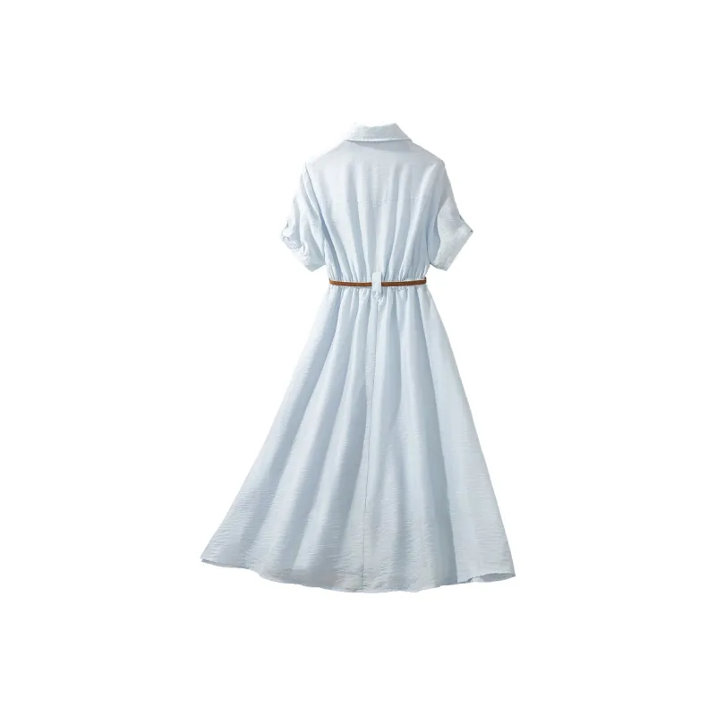Cypress House Short Sleeved Dress Women's Light Blue-1
