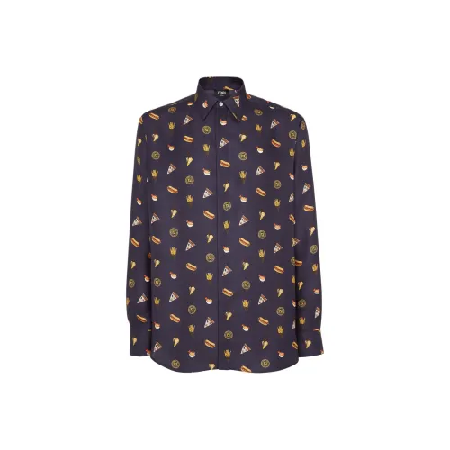 FENDI Shirts Men Blue