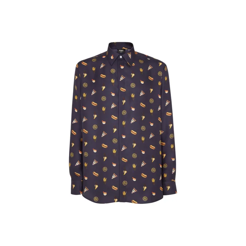 FENDI Shirts Men Blue-0