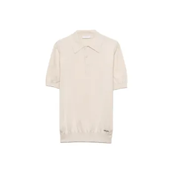 PRADA Logo Jacquard Short Sleeved Polo Shirt