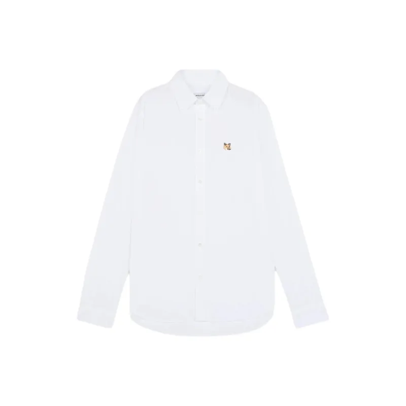 Maison Kitsune Fox Head Embroidered Long Sleeved Shirt-0