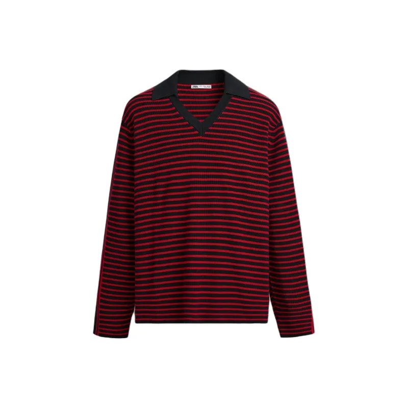 ZARA Polo Shirts Men Red-0