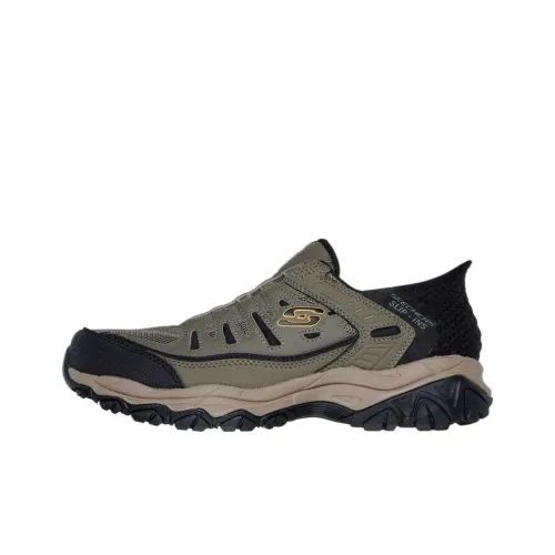 Skechers After Burn Low Top Casual Shoes Men's Army Green