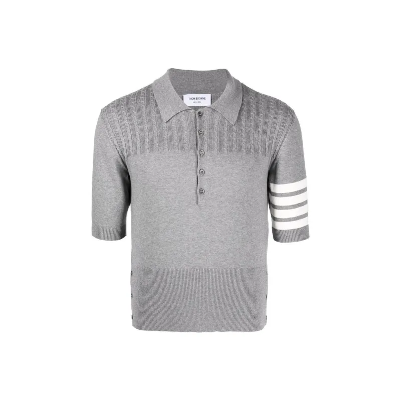 THOM BROWNE 4 Bar Stripe Knit Polo Shirt-0
