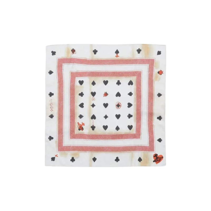 Vivienne Westwood Cotton Silk Scarves Unisex White-1
