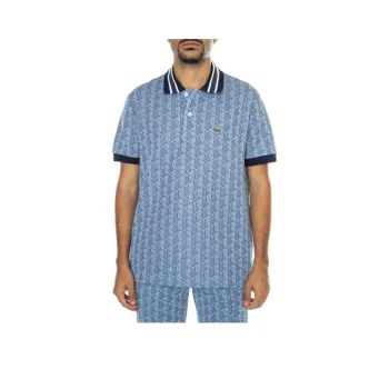 LACOSTE Logo-embroidered Monogram-jacquard Polo Shirt