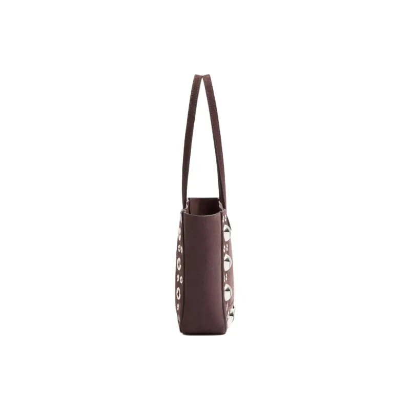 Valentino Suede Tote Bag, Shopping Bag, Shoulder Bag Mini Women's Brown-2