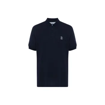 Brunello Cucinelli Logo Embroidered Polo Shirt