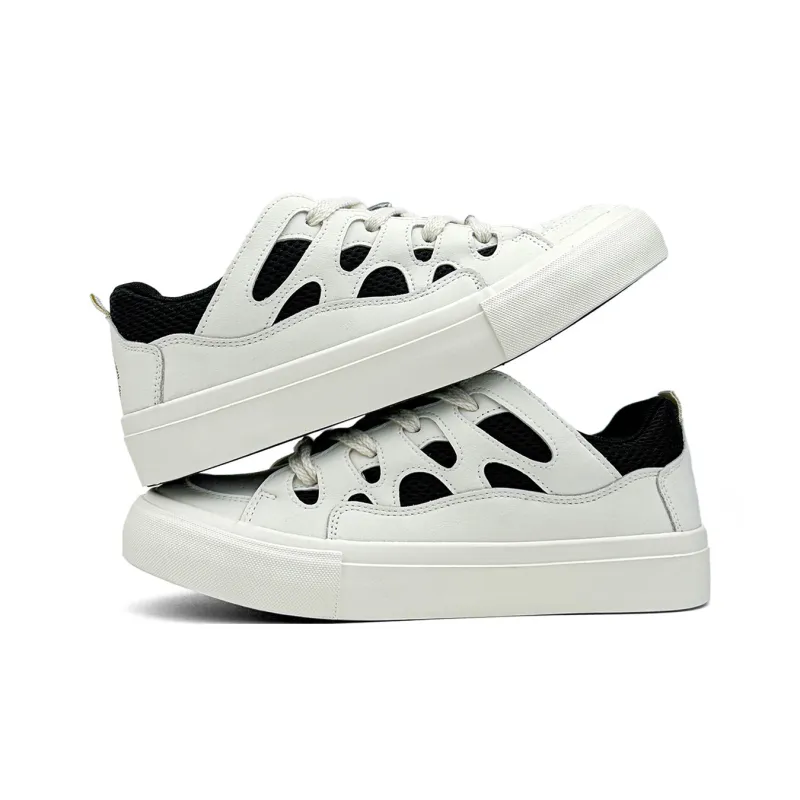 Mengsai Anti Slip Wear Resistant Low Top Skateboard Shoes Men's Black-4