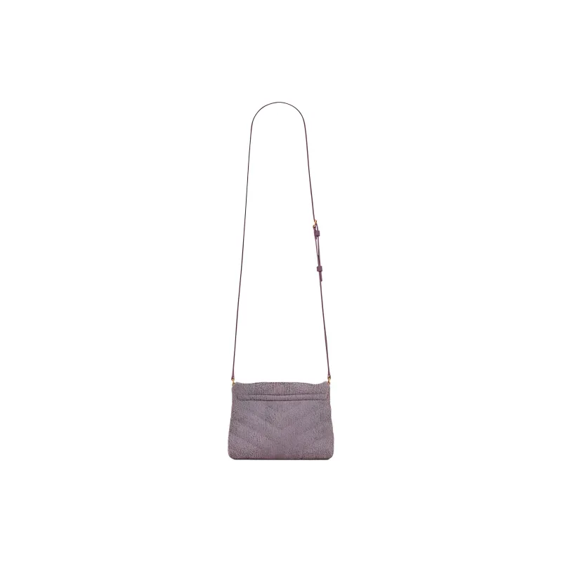 SAINT LAURENT Denim Fabric Cloud Bag Pillow Bag Chain Shoulder Bag Crossbody Bag Mini Women's Laila Purple/Light Purple-4
