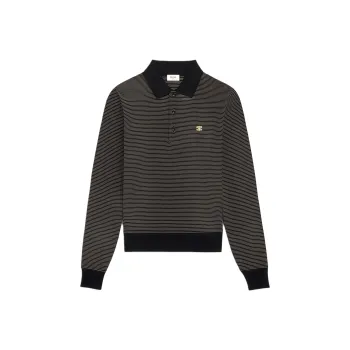 CELINE Triomphe Polo Shirt In Striped Jersey