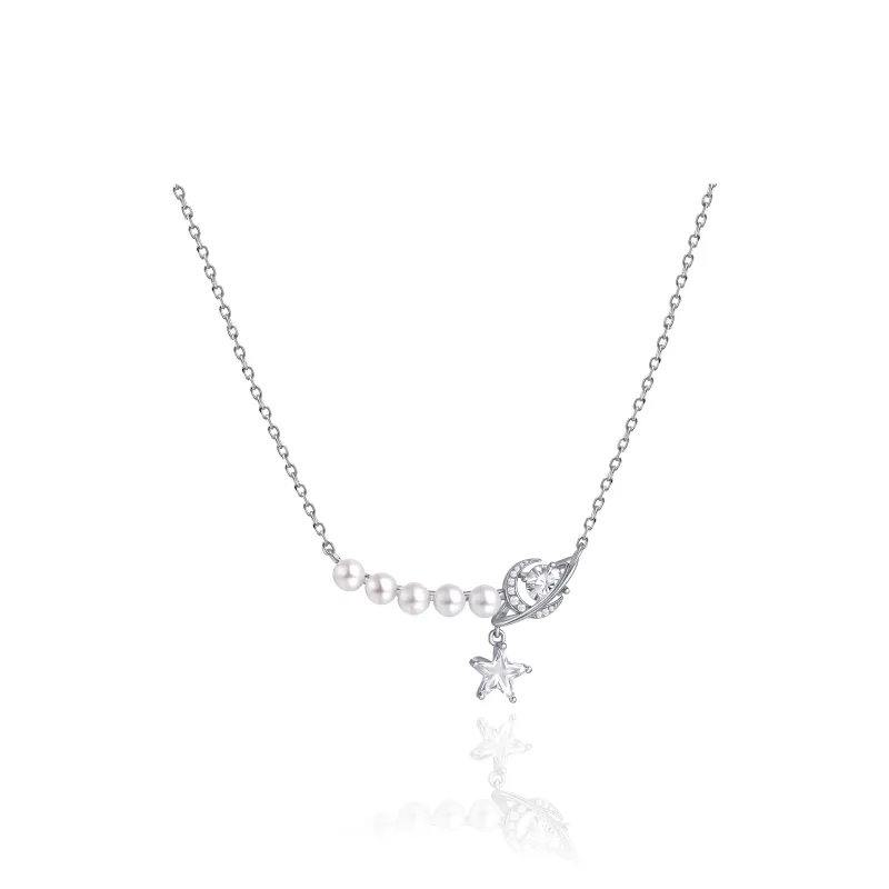 YDE S 925 Sterling Silver, Zircon Necklaces Women's-0