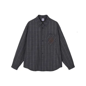 MATCHA STORY College Series Shirts Unisex Gray Plaid