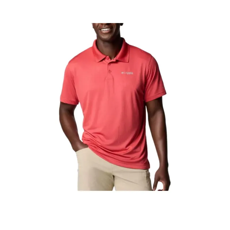 Columbia PFG Solar Stream Polo Shirt Men's Sunset Red-0