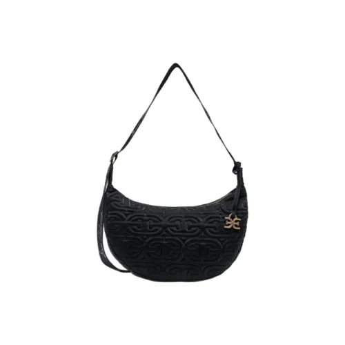 SAM EDELMAN Fabric Shoulder Bag, Crossbody Bag Medium Size Women's Black/Ivory White/Blue