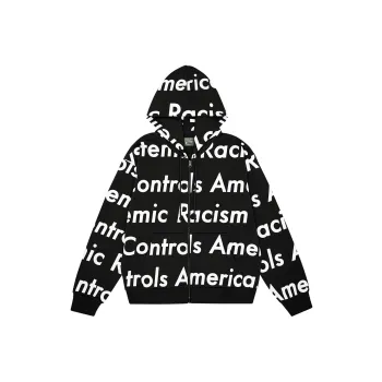Denim Tears X Arthur Raja Systemic Racism Controls America Zip Up Hoodie
