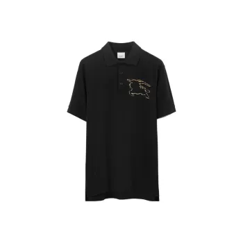 Burberry Check Ekd Cotton Pique Polo Shirt