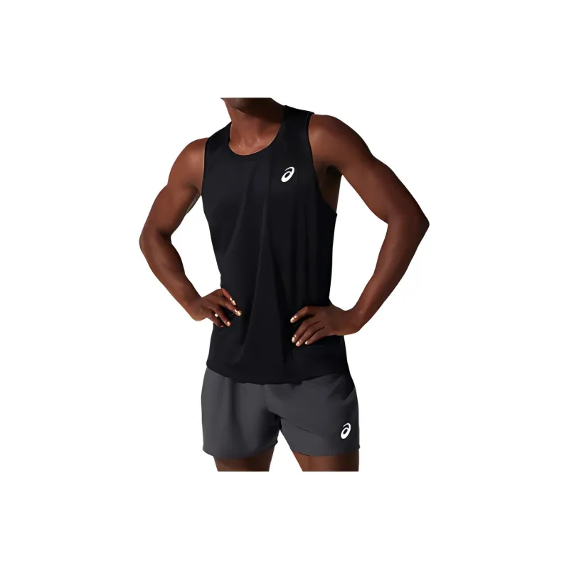 Asics Silver Tank Tops Men Black-1