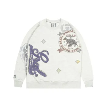 GRAF Sweatshirt Unisex Gray And White Watercolor Doberman Crewneck Sweatshirt