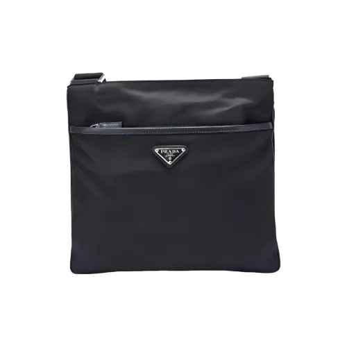 PRADA Nylon Fabric Messenger Bag Shoulder Bag Crossbody Bag Men's Black