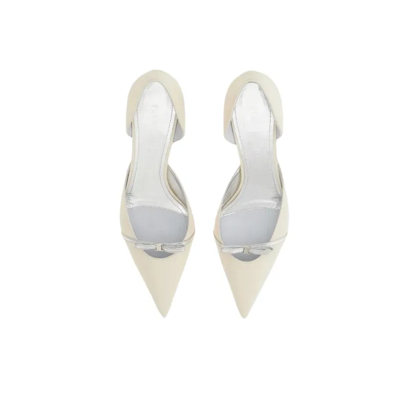 FERRAGAMO Slim Heel High Heels 4cm Women's White-3