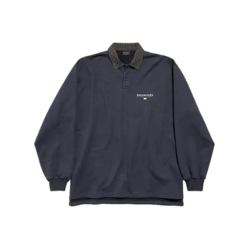 Balenciaga SS25 Polo Shirt Regular Fit Men's Faded Black-0