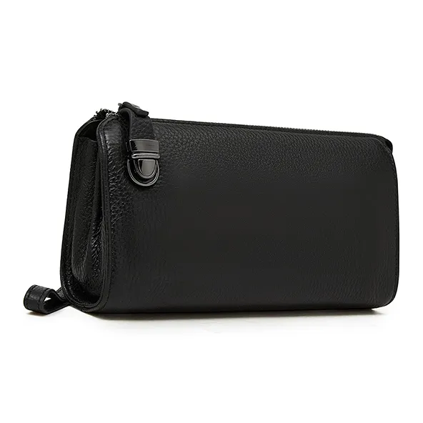 Old Man's Head Top Grain Cow Leather Clutch Regular Men's Black-3