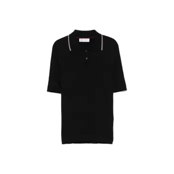 Brunello Cucinelli Ribbed knit Polo Shirt