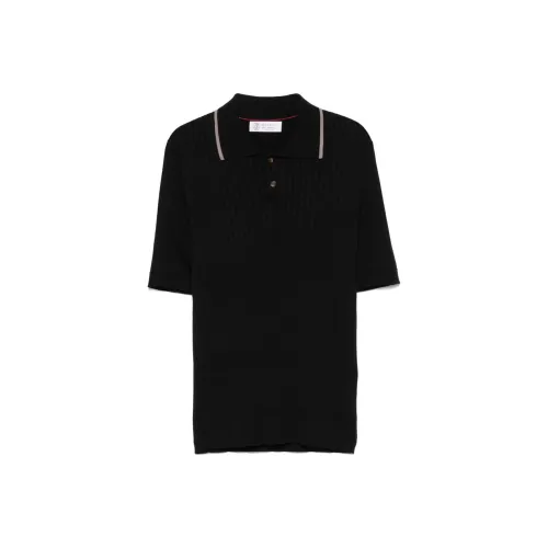Brunello Cucinelli Ribbed knit Polo Shirt