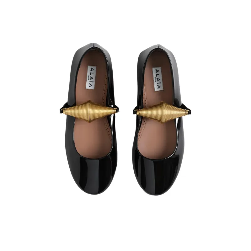 Alaia Jewel Casual Single Shoes Women's Black-4