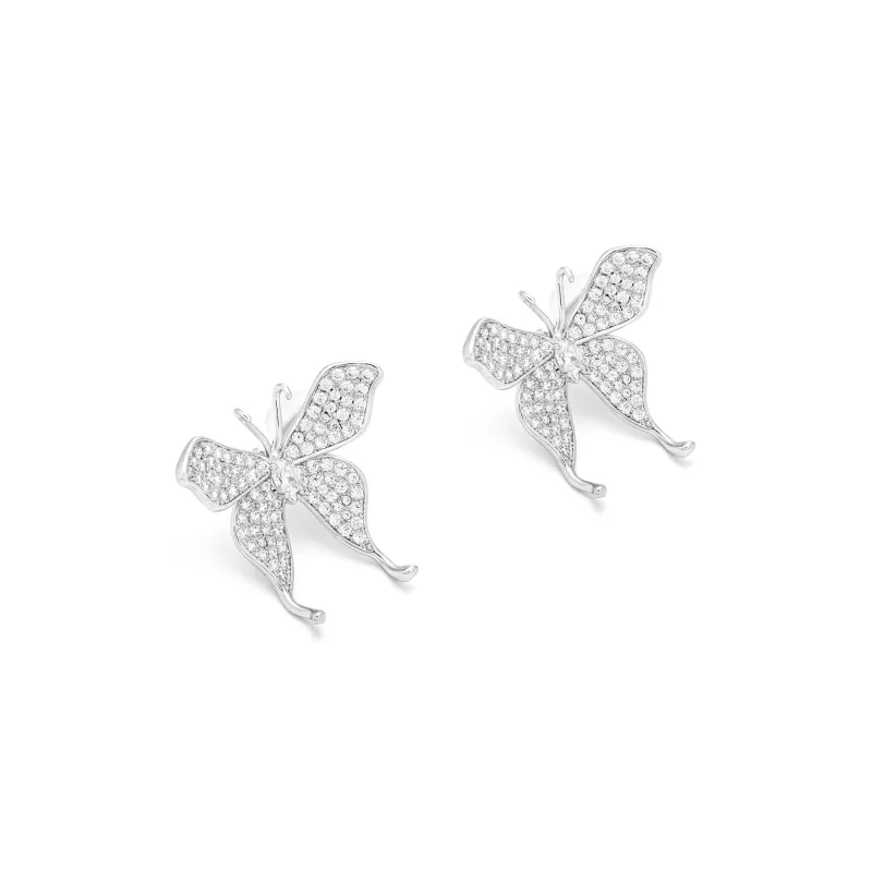 GEMOLA Synthetic Cubic Zirconia Clip On Earrings Women's-1