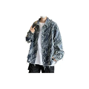NEAR HERE Denim Jacket Unisex Blue