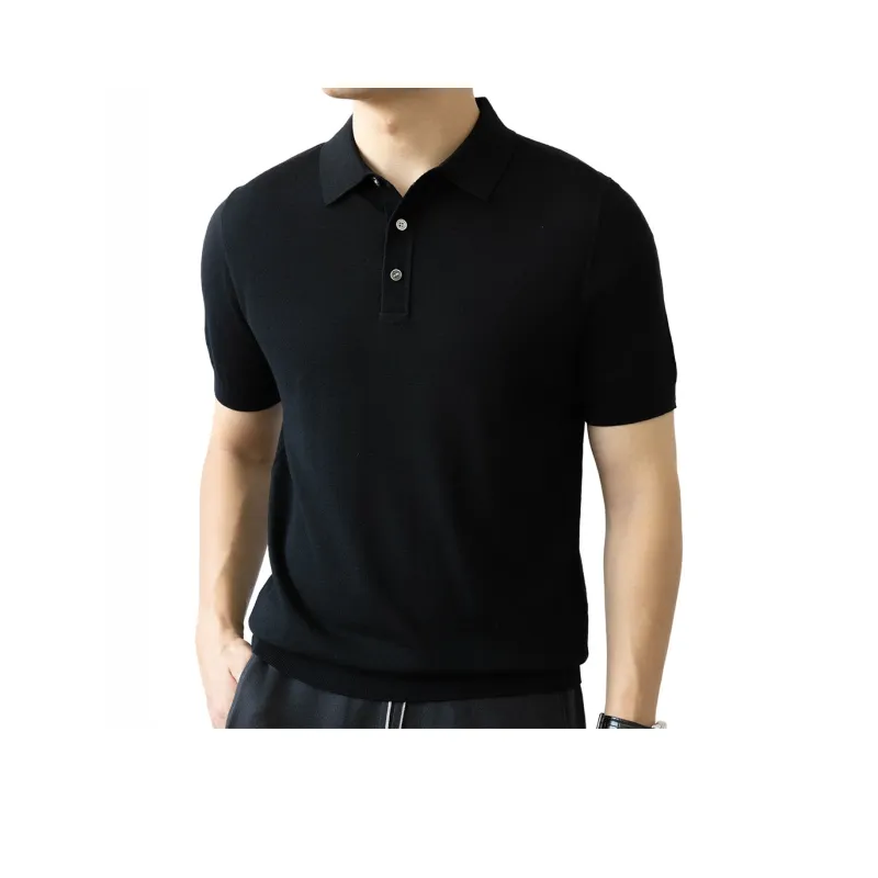 BILISISHANYANG Knitwear Fashion Summer Short Sleeved Polo Solid Color T Shirt Men's-9