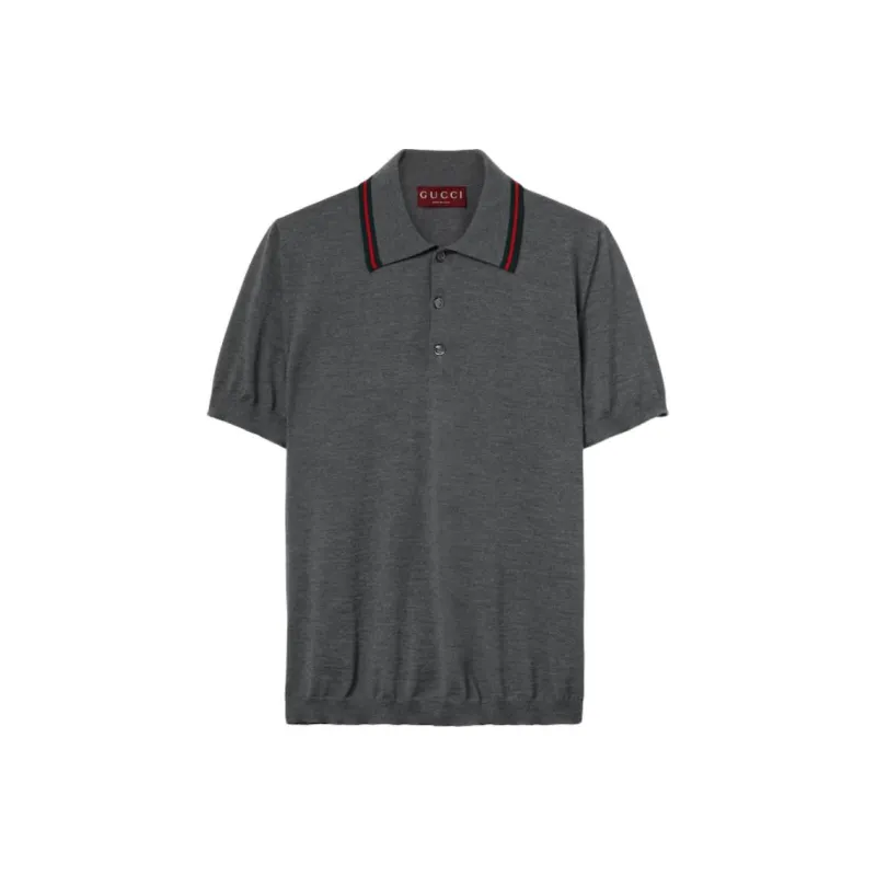 GUCCI Polo Shirts Men Gray-0