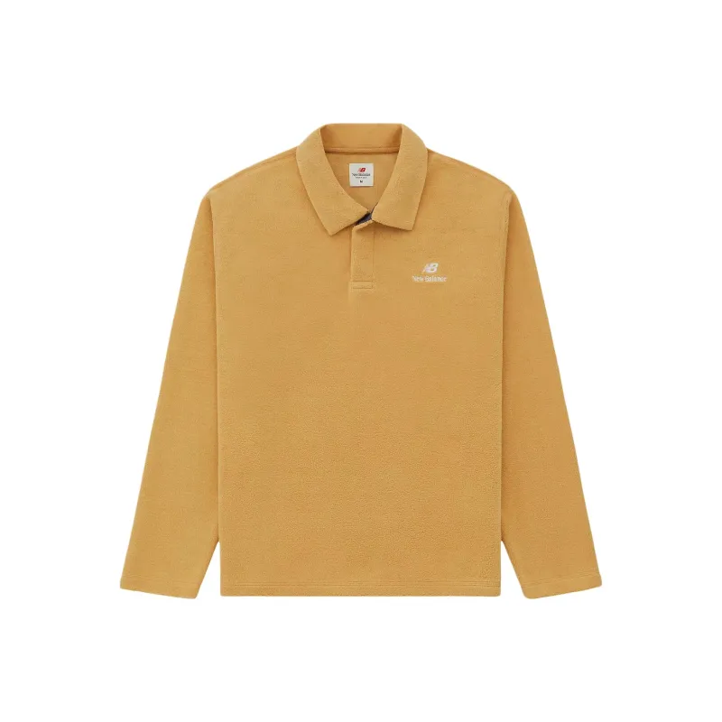 New Balance FW24 Made In USA Polar Fleece Polo Shirt Men's Magnet-0