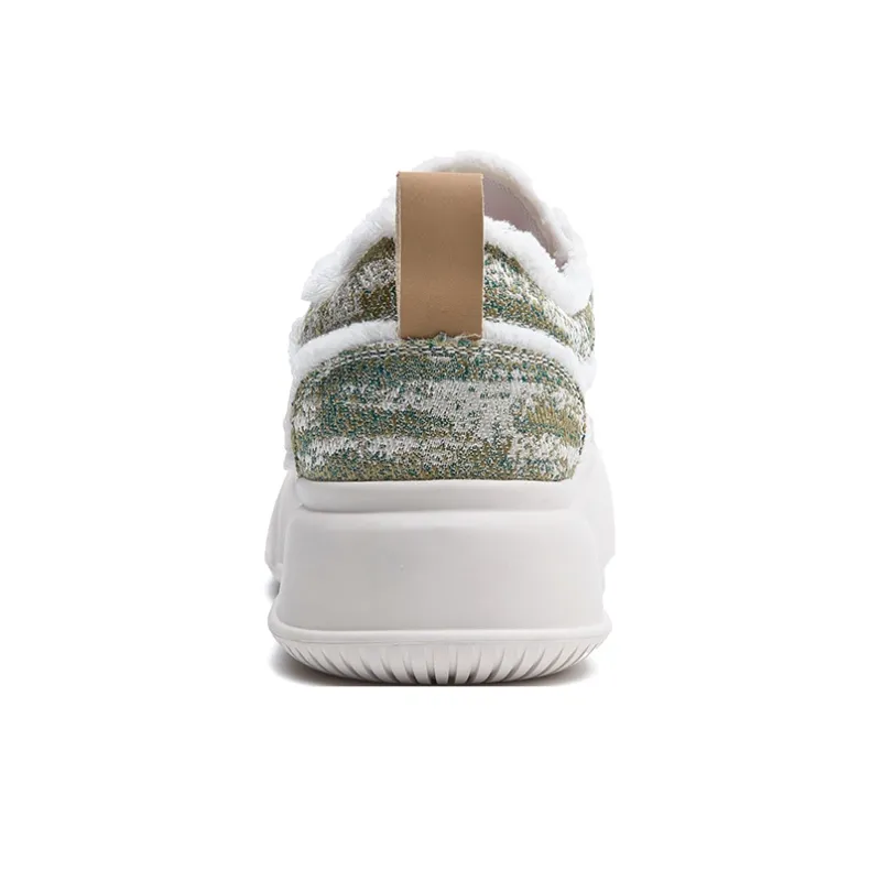 SITULANG Anti Slip And Wear Resistant Height Increasing Low Top Skateboard Shoes Unisex Champagne Green-6
