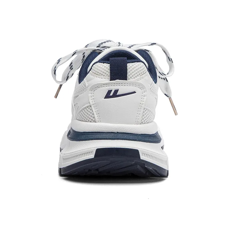 Warrior Abrasion Resistant Breathable Slip Resistant Low Top Casual City Commute Running Shoes Women's White Dark Blue-3